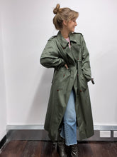 Load image into Gallery viewer, Forest green trench coat Size 10/12
