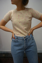 Load image into Gallery viewer, Floral print vintage short sleeve jumper Size 8
