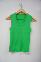 Load image into Gallery viewer, Bright green knitted tank Size 8/10

